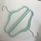 Wholesale Green Cheap Closets Children's Flocking Baby Kids Clothes Velvet Hanger