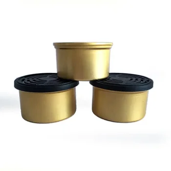 Metal Bowl Gel Container 90ml Empty Aluminum Two Piece Can With Easy Open Lid And Plastic Cover For Car Air Freshener