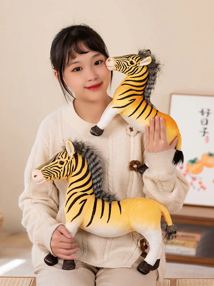 Cute and funny Simulation Plush Toy Doll Super Soft And Fun Home Decoration Children's Baby Doll Realistic Zebra Plush Toy