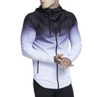 Mens Hoodies Men Gradient Color Thin Hoodie Sweatshirt Mens Slim Streetwear Zip Pullover
