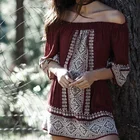 Dresses Casual Empire Off Shoulder Half Sleeve Bohemian Casual Clothing Dresses Summer