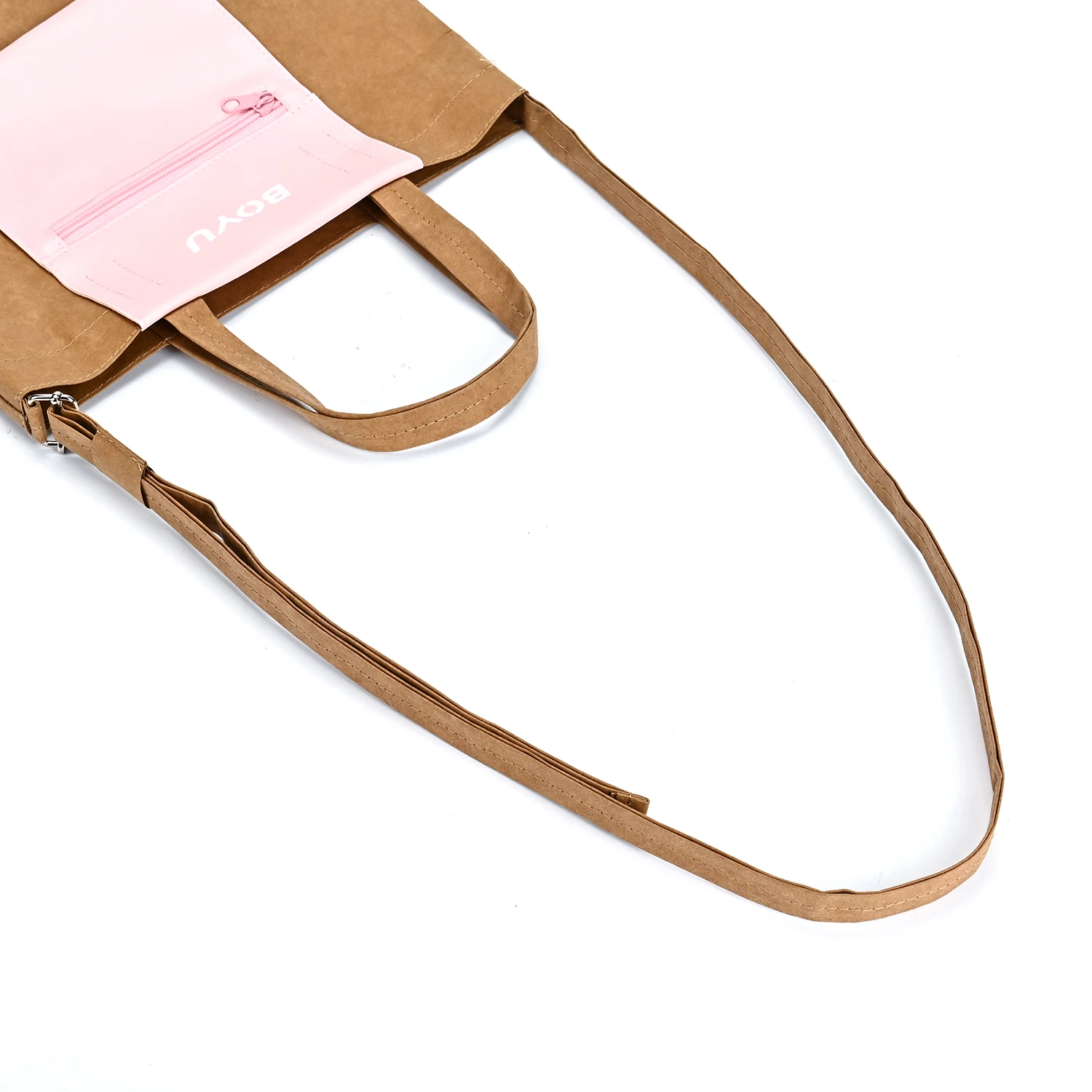 Hot Selling High Quality Custom Waterproof Flat Bottom Kraft Paper Bag Stand-Up Packaging Pouch for Shopping details