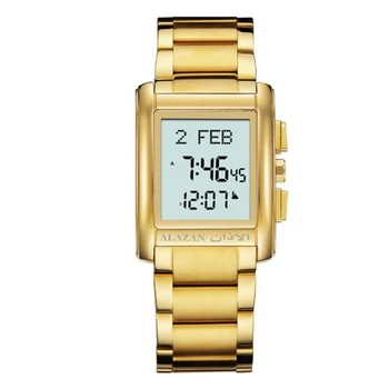 OEM Wholesale Gold Digital Prayer Watch with Automatic Qibla Finder more time Muslim Watch