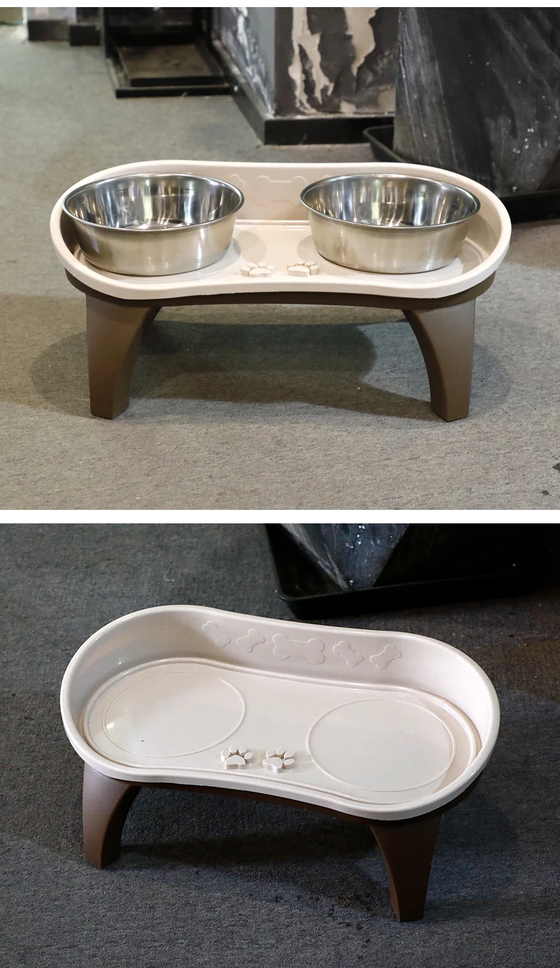 New Elevated Stainless Steel Pet Bowl Double Dish for Cats Dogs Neck Support Large Size Easy to Clean Pet Supplies details