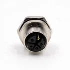 M12 Panel K TYPE Code Connector 5pin Female Straight Solder Flush Back Mount