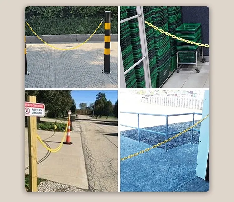 6mm and 8mm Yellow Plastic Warning Chain for Traffic Safety and Crowd Control