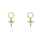 Wings Fashion Wing Wings Cross Earrings Gold-plated Fashion Earrings Jewelry For Women Gift Party Weddings