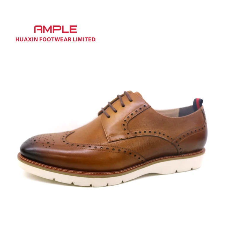 Genuine leather men dress shoes light outsole fashion comfortable shoes