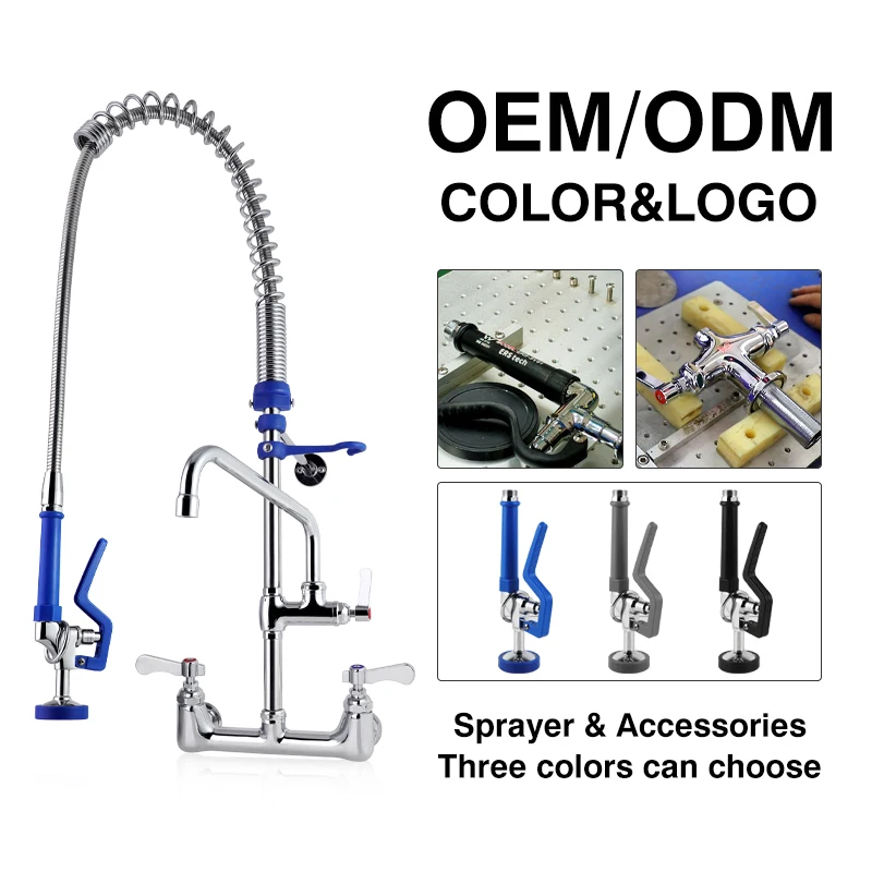 2 Way Rotatable Watersaving Dishwasher Pre Rinse Wels Commercial Pull Down Kitchen Faucet Without Socket supplier