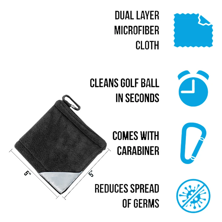 Hot Sale Super Water Absorbent Custom Logo Microfiber Weave Magnet Golf Ball Towel