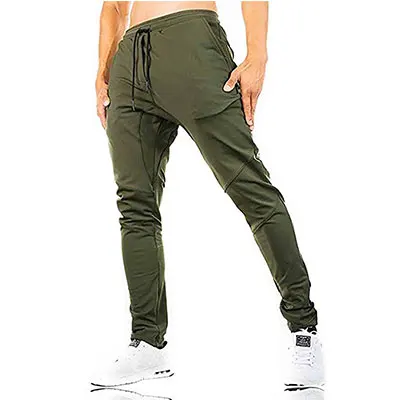 FASKUNOIE Mens Zipper Ankle Joggers Gym Track Sweatpants Elastic Cotton Pants with Pockets