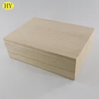 Wood Paulownia Woodwoodwood Unfinished Wood Boxes Custom Natural Unfinished Wood Packaging Box With Lift Lid