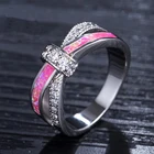Opal Jewelry Pink Opal Platinum Zirconium Ring Opal Jewelry Style