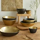 Joyye Gold Color Japanese Bowl Gift Set Gold Plated Small Handbuilt 8Cm Ceramic Bowls