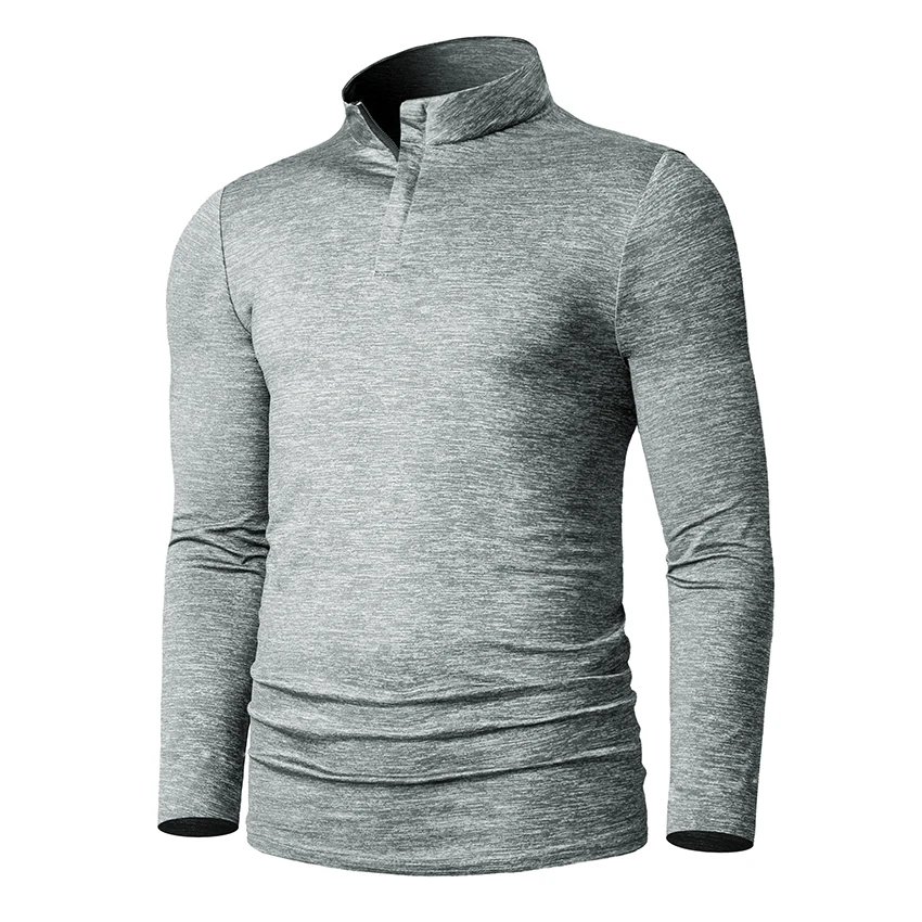 Custom logo quarter zipper turtleneck long sleeve quick dry athletic running sports shirts
