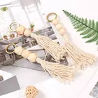 Tassel Ring Wholesale Bohemia Tassel Handmade Cotton Wood Beads Macrame Key Ring