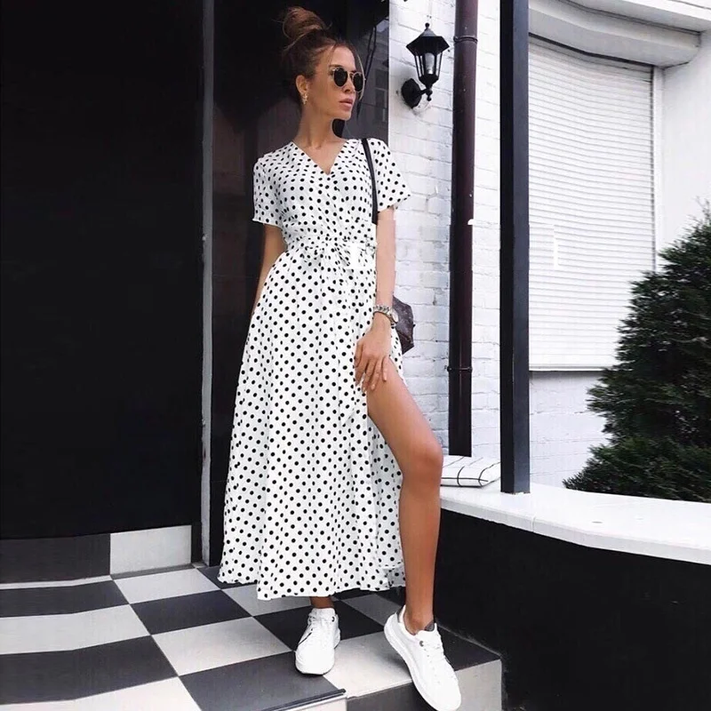bohemian polka dot dress