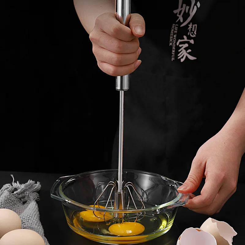 Semi automatic cake baking tools Kitchen utensils stainless steel manual egg beater manual self rotating butter/Whisky mixer