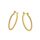 18k Earrings Hoop 18k Gold Plated Earrings Popular Hoop Earrings Braided Brass Women Girls Jewelry Earrings