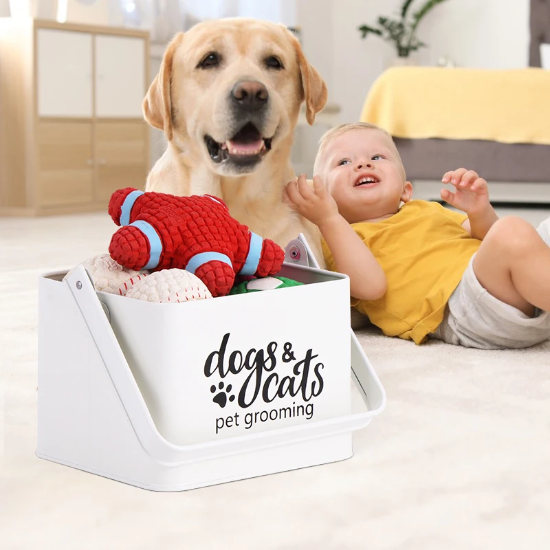 2023 New Arrival Pet Groming Tools Kit Storage Box Pet Toys Storage Basket for Dog