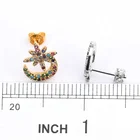 Stud New Handmade Micro Insert Zirconia Gold Brass Star Moon Stud Earring Jewelry For Women