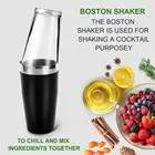 Cocktail Steel Boston Cocktail Shaker 16oz Glass And 26oz Stainless Steel With Rubber Sleeve