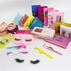 Black Eyelashes Mink 25mm Eyelashes Wholesale 25mm Bottom Thick Lashes Bulk Black Cotton Band Mink Eyelashes