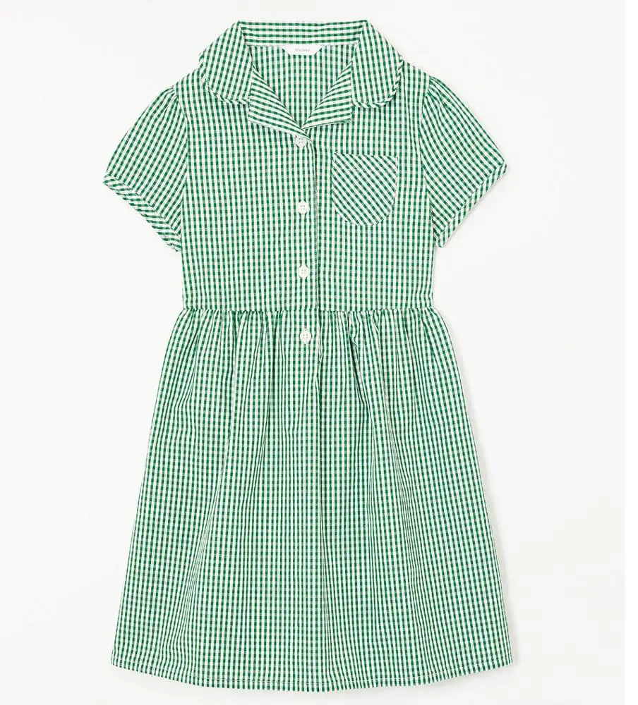 girls green school summer dress