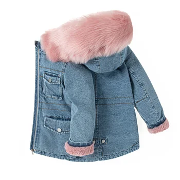 YAJIANUO Wholesale Denim Jacket Kids Winter Coat Children Winter Jacket Girl Kids Winter Clothing For Girls
