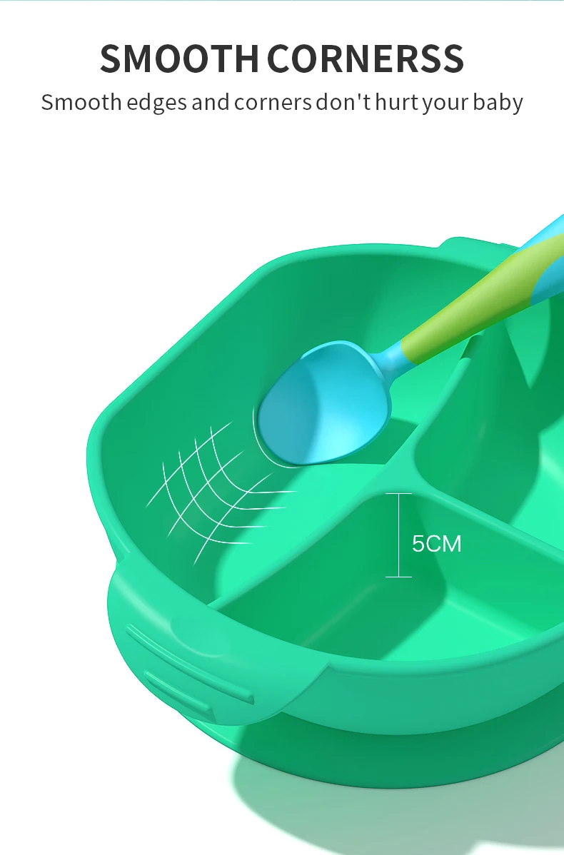 Custom Baby Feeding Bowl Set with Suction Cup Base Food Grade Non-Toxic BPA Free silicone baby bowl  for Toddlers