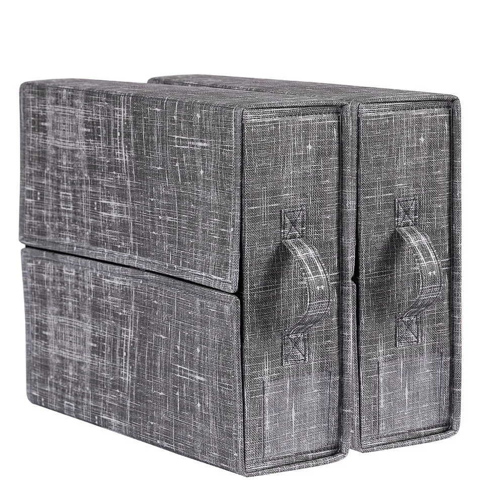 Foldable Linen Fabric 2-Pack Bedding Sheet Storage Boxes Organizer Container for Bed Sheets Duvet Covers