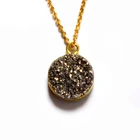 Pendant And Necklace Custom Charm Bohemian Heteromorphic Agate Crystal Bud Cluster Pendant Necklace