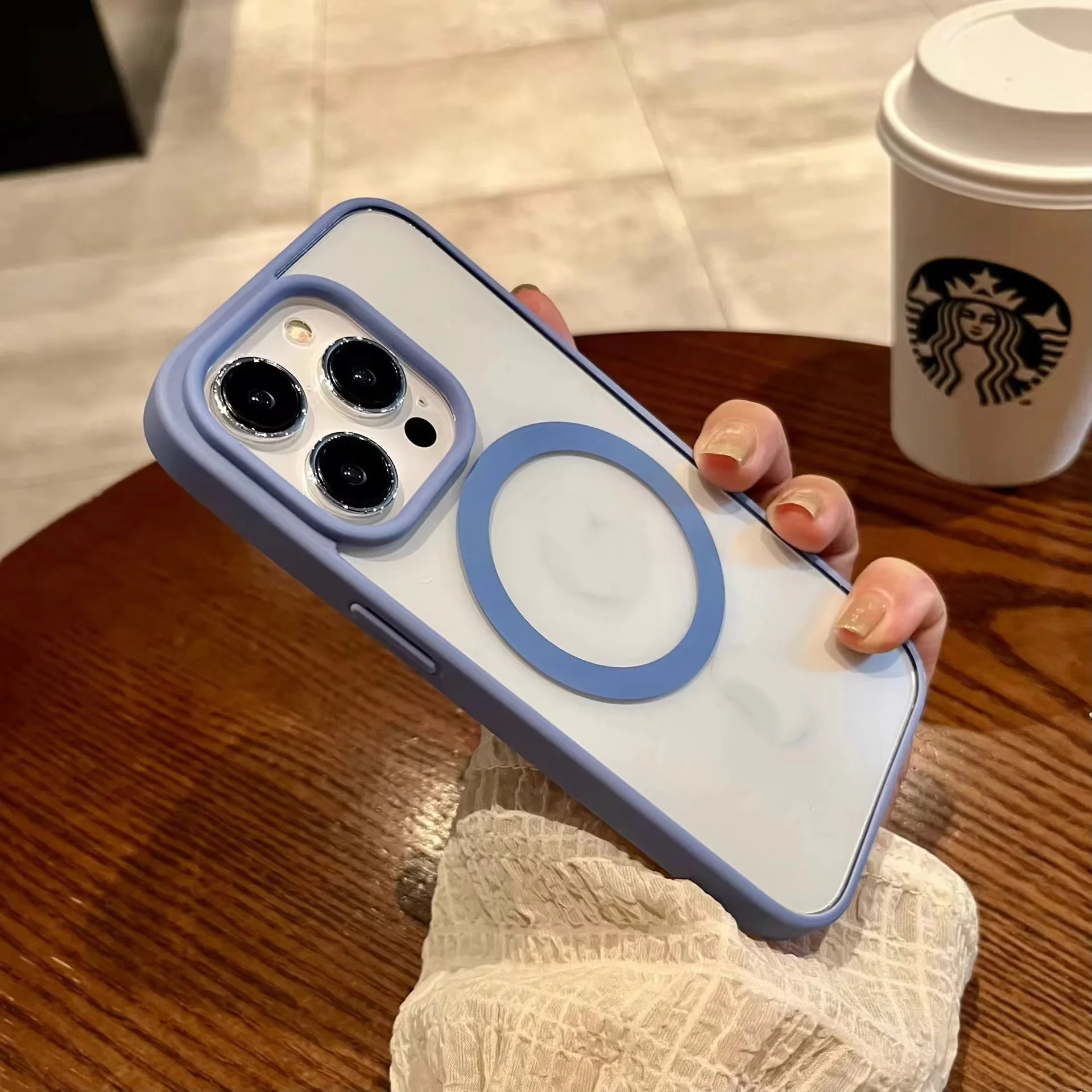 product laudtec 2025 luxury for iphone 17 pro max hard pc tpu hybrid magnetic wireless charging shockproof pure color mobile case-6