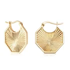Hoop Charm Earrings Gemnel Custom Jewelry Brass 18k Gold Plated Sun Explosion Big Hoop Charm Earrings