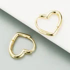 Earrings Copper Copper Hip Hop Geometric Earrings Gold Plated Heart Exquisite Copper Earrings