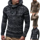 Hooded Pullover Yes Casual Autumn Plus Size Cable Knit Fitting Contrast Hooded Pullover Men