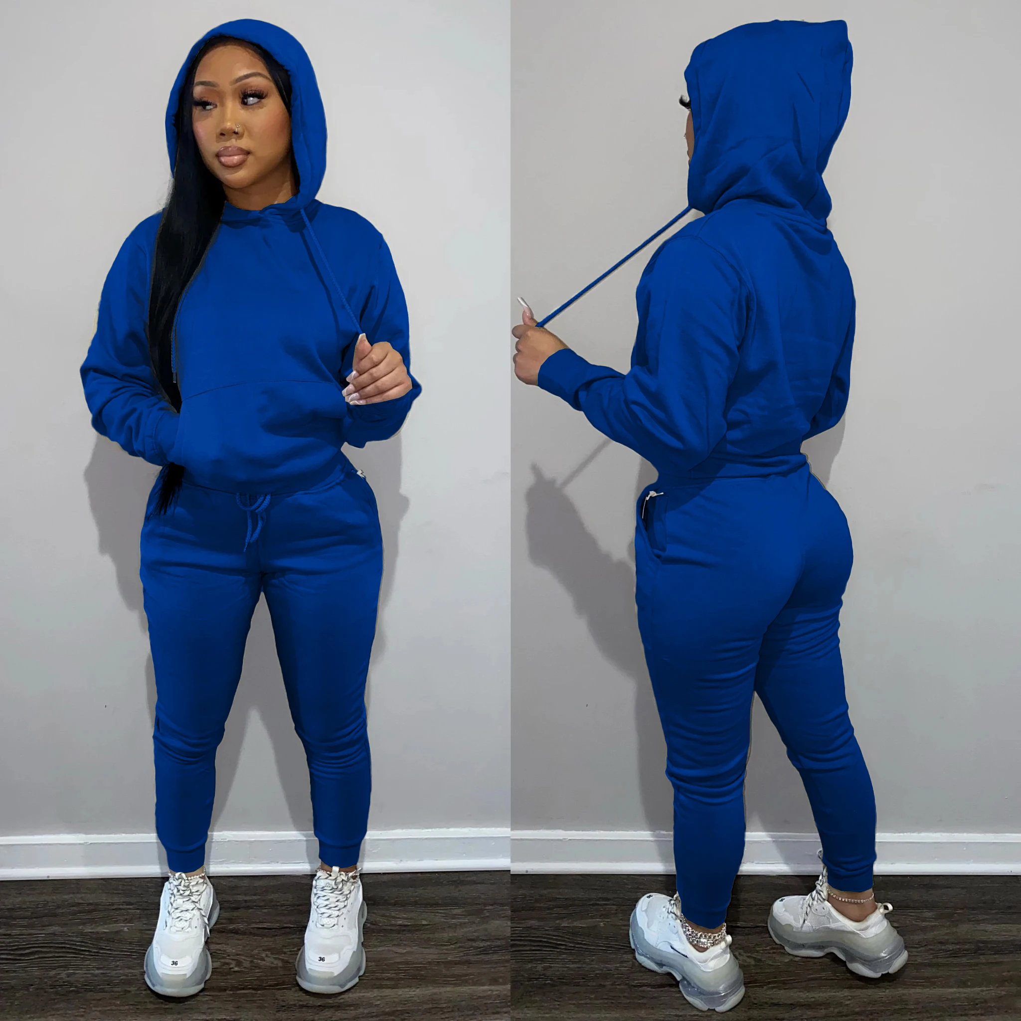 Women Jogging Suits Blank Cotton Thick Sweatsuit Set Tracksuit Fleece  Sweatpants And Hoodie Set - Buy Sexy Outfits Women Solid Color Crop Top  Outdoor Running Clothing Two Pieces Velvet Sets,Fall And Winter