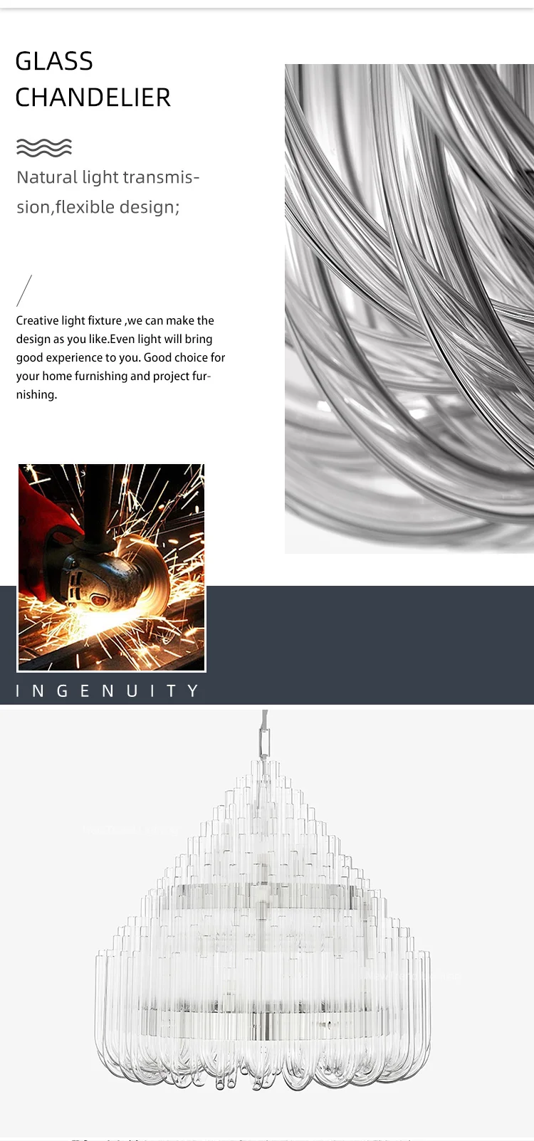 cpl 356 new arrivals bespoke custom light indoor decoration hotel villa staircase glass led chandelier-1