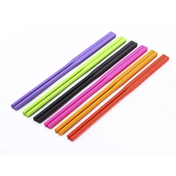 Wholesale Colorful Silicone Chopsticks Hotel Home Color Chopsticks Silicone Non-slip Chopsticks Table Setting