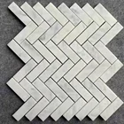 Stone Mosaic Honed High Quality Carrara White Herringbone Marble Stone Mosaic