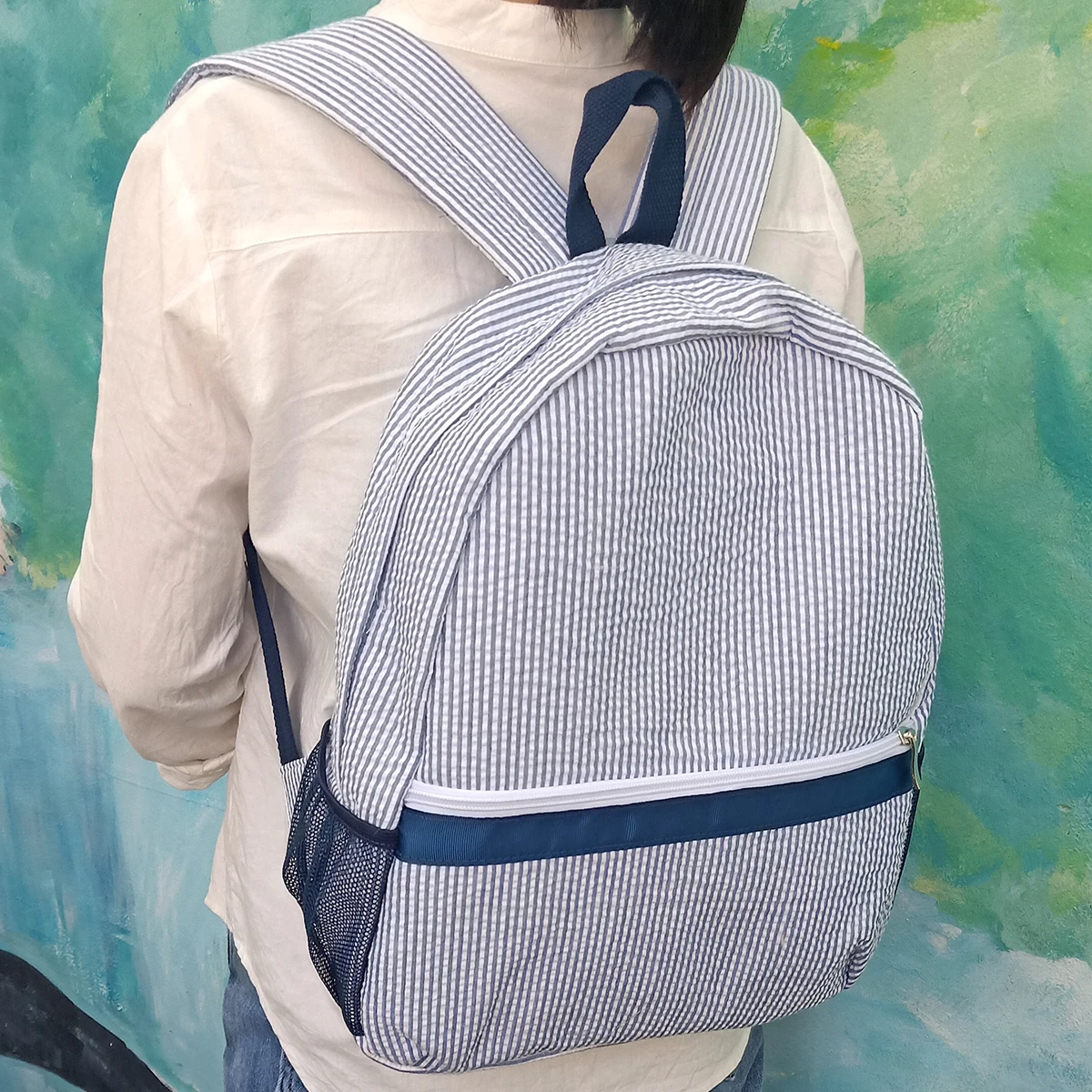 seersucker backpack
