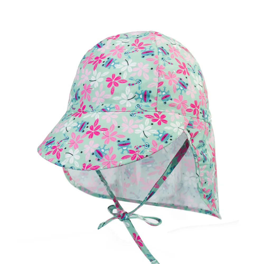 Wholesale Kids Sun Toddlers UPF50+ Summer Beach Play Sun Protection Hats with Neck Flap Bucket Hat