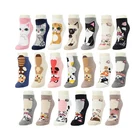 Women Women SX 2022 New Arrival Women Ladies New Cartoon Tide Socks Cute Cat Dog Korean Summer Cotton Socks