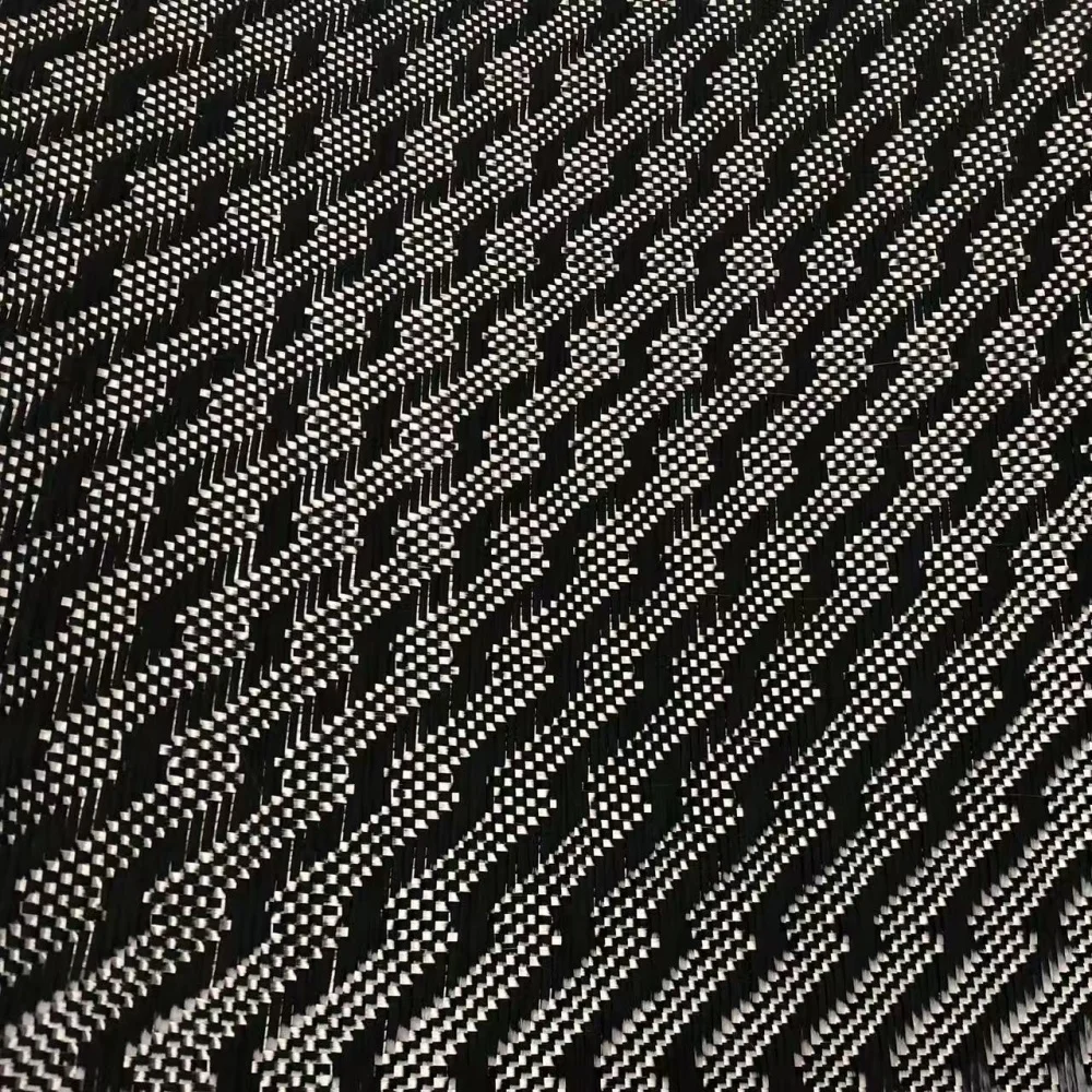 High Quality 3k 240G lightning Pattern Carbon Fiber Jacquard Fabric High Quality 3k 240G lightning Pattern Carbon Fiber Jacquard Fabric