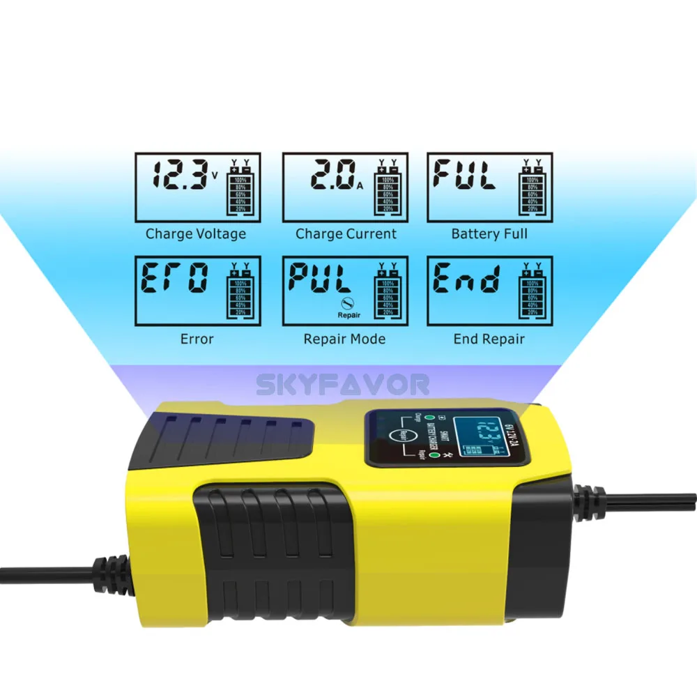 Most selling 6 volt battery charger 6V 12V 2A Universal automatic deep cycle lead acid pulse repair motorcycle battery charger