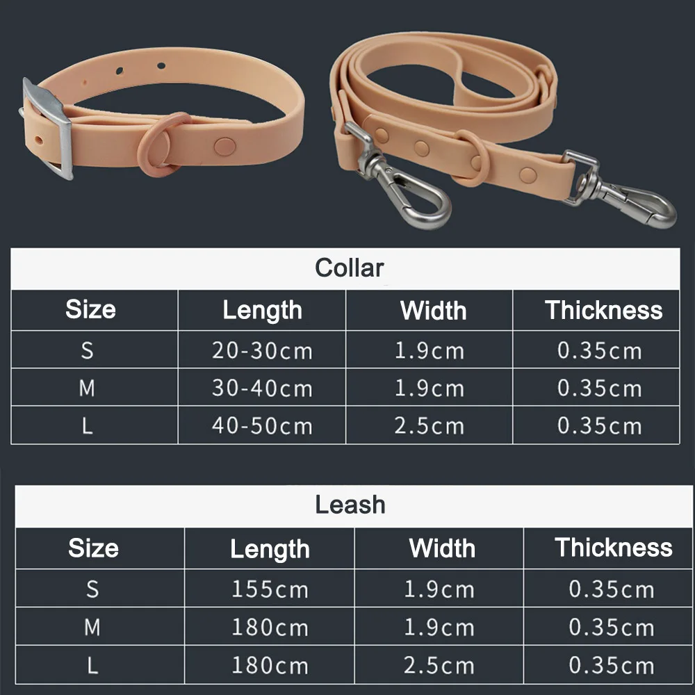 size chart of Polyester Dog Leash Collar Harness Set (1)
