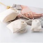 Ring Bag Pouches Personality Pink Velvet Fabric Jewelry Drawstring Pouch Bag For Ring Storage