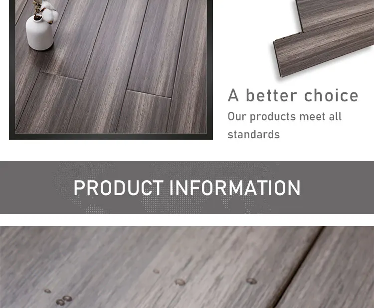 Interior gray deep relief pattern wooden floor High-quality environmentally friendly insulation