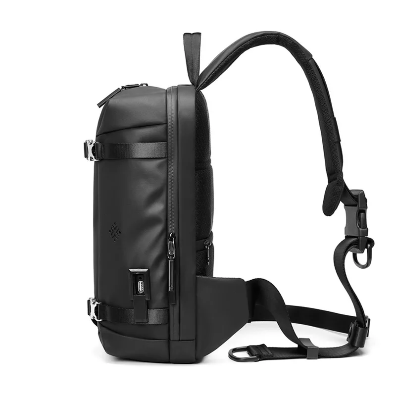 fashion front pack men cross body stylish shoulder chest pouch sling bag for men with usb port