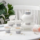 Coffee European Style Ceramic Coffee Cups Elegance Tea Cups Set Of 8 With Kettle And Plate